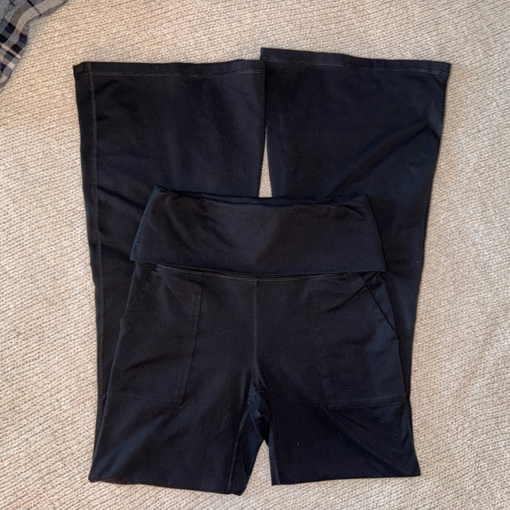aerie hugger foldover flare yoga pants